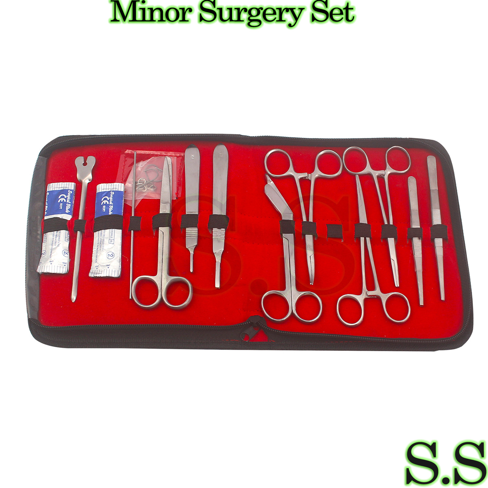 18 Pcs Minor Surgery Set Surgical Instruments Kit Stainless Steel German DS-1179