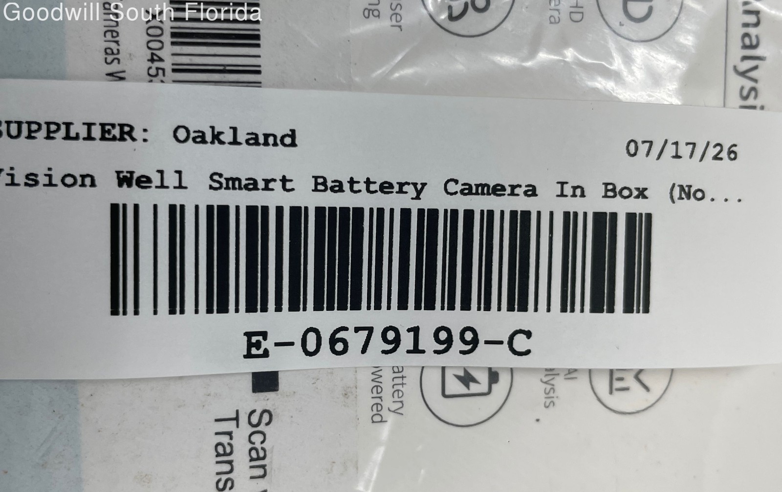 Vision Well CG65 Black Smart Battery Security Camera With Box Not Tested