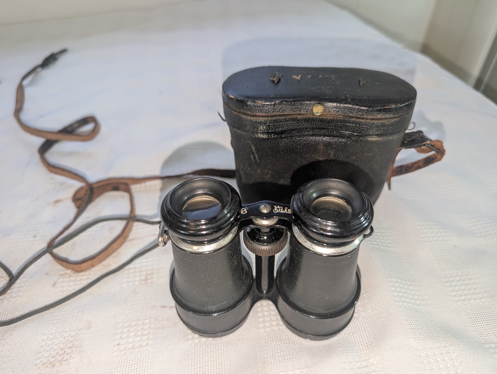Antique Glaser 8 Binoculars w/ Original Case Early 1900s VG+ / Working