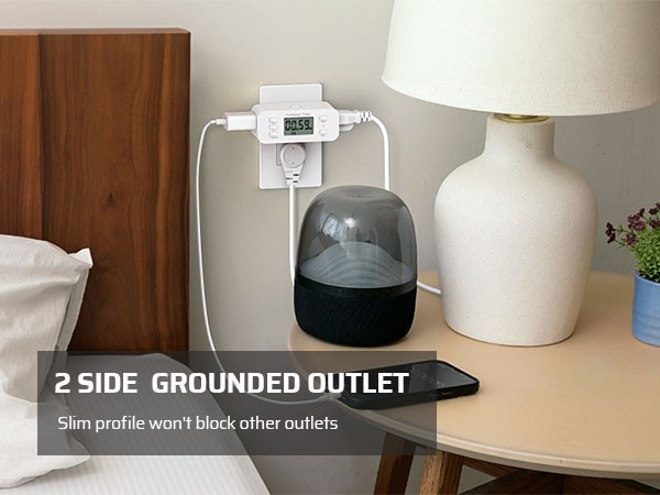 DEWENWILS 2-Pack Timer Outlet, 36H Countdown, Repeat Function,for Lights & Fans