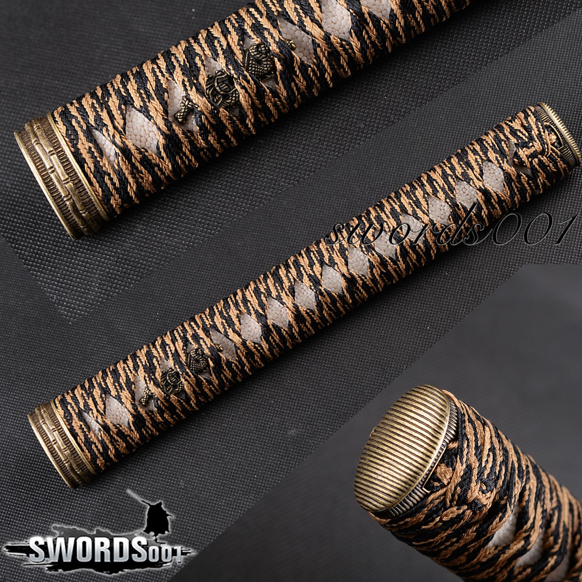 10'' Bamboo Style Tsuka Handle with Genuine Rayskin Samegawa For Japanese Katana