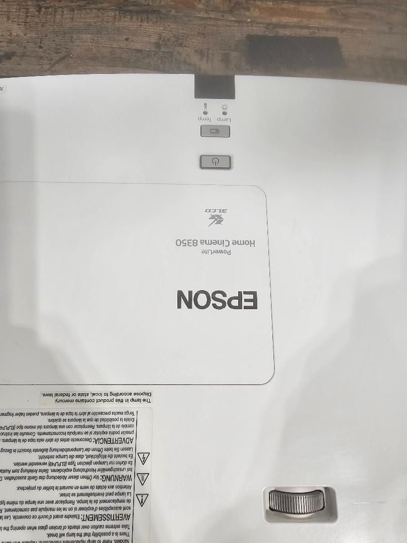 epson powerlite home cinema 8350 for parts ,works but shuts down