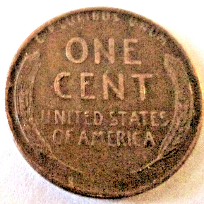 1952-P WHEAT CENT, REVERSE DIE CRACK LEFT STALK, VF CONDITION, BROWN, CIRCULATED