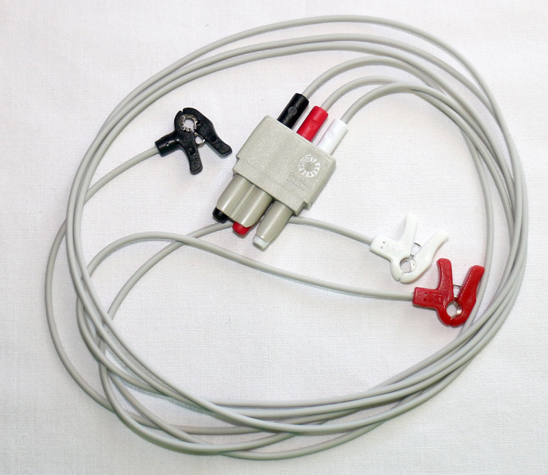 lot of four ACM 3 Lead Disposable DIN to Pinch EKG cable, model: LWM-6090U29/3AC