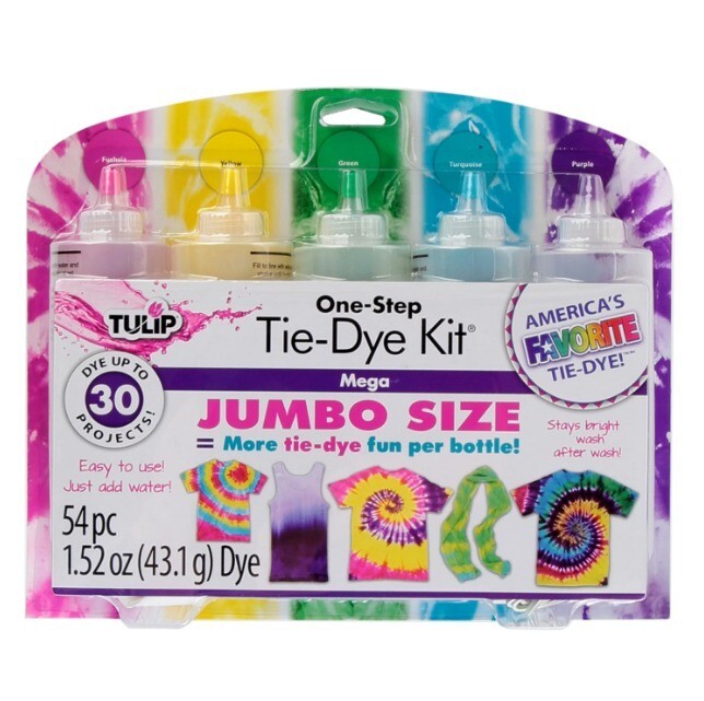 Tulip 5 Color One-Step Mega Jumbo Size 54 pc Tie-Dye Kit (Just Add Water) G1