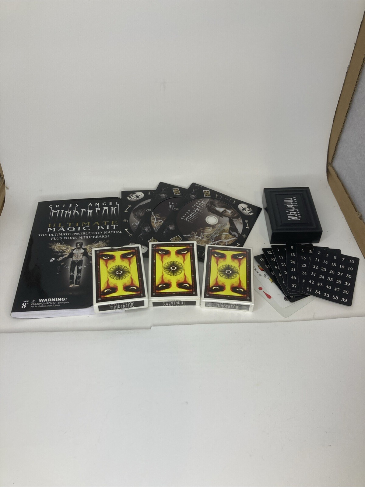 Criss Angel Mindfreak Deck 1 And 2 With Instruction Book And DVDs + Extras