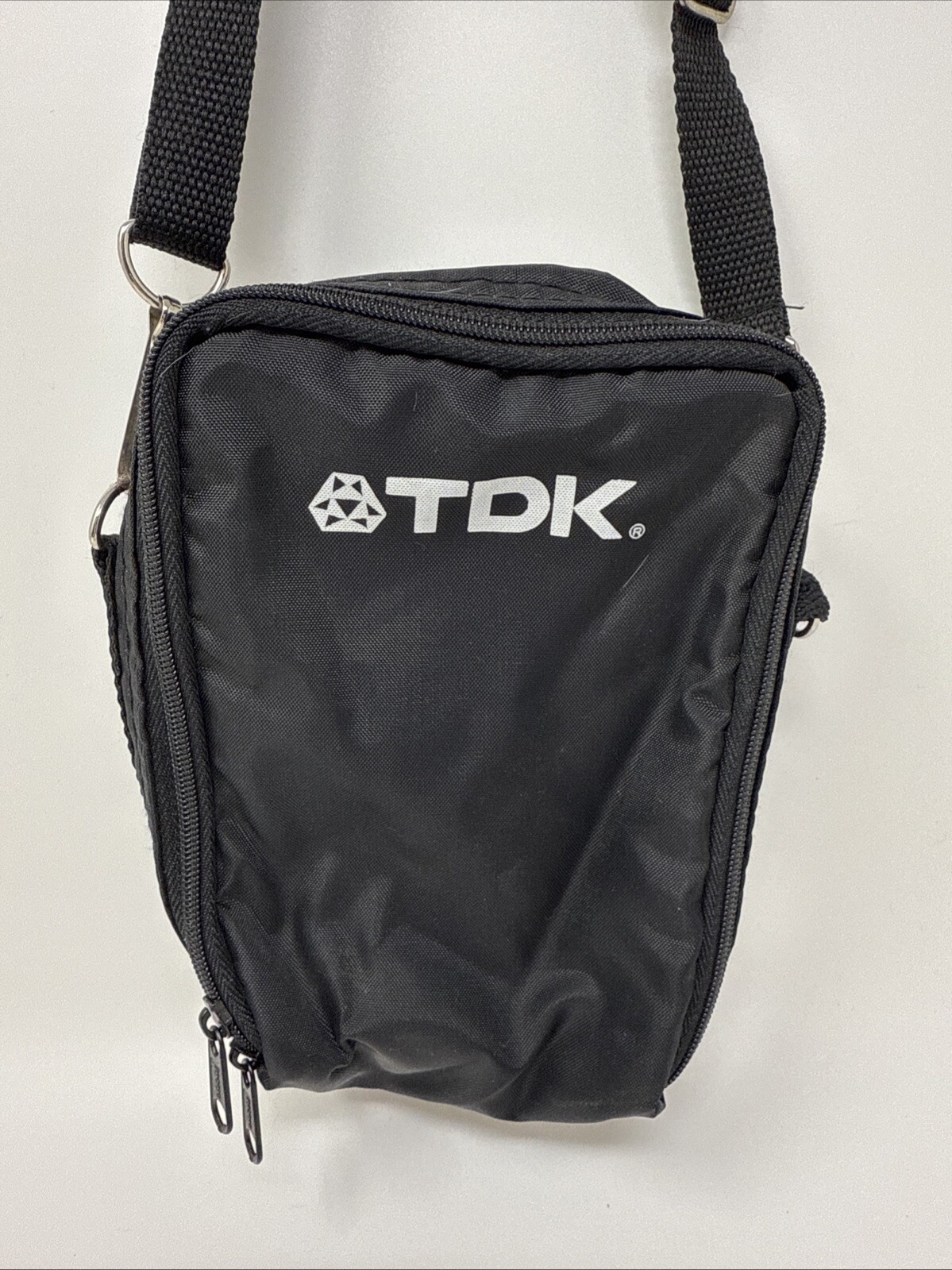 Vintage TDK Cassette Tape Carrying Case Camera Storage Bag Black