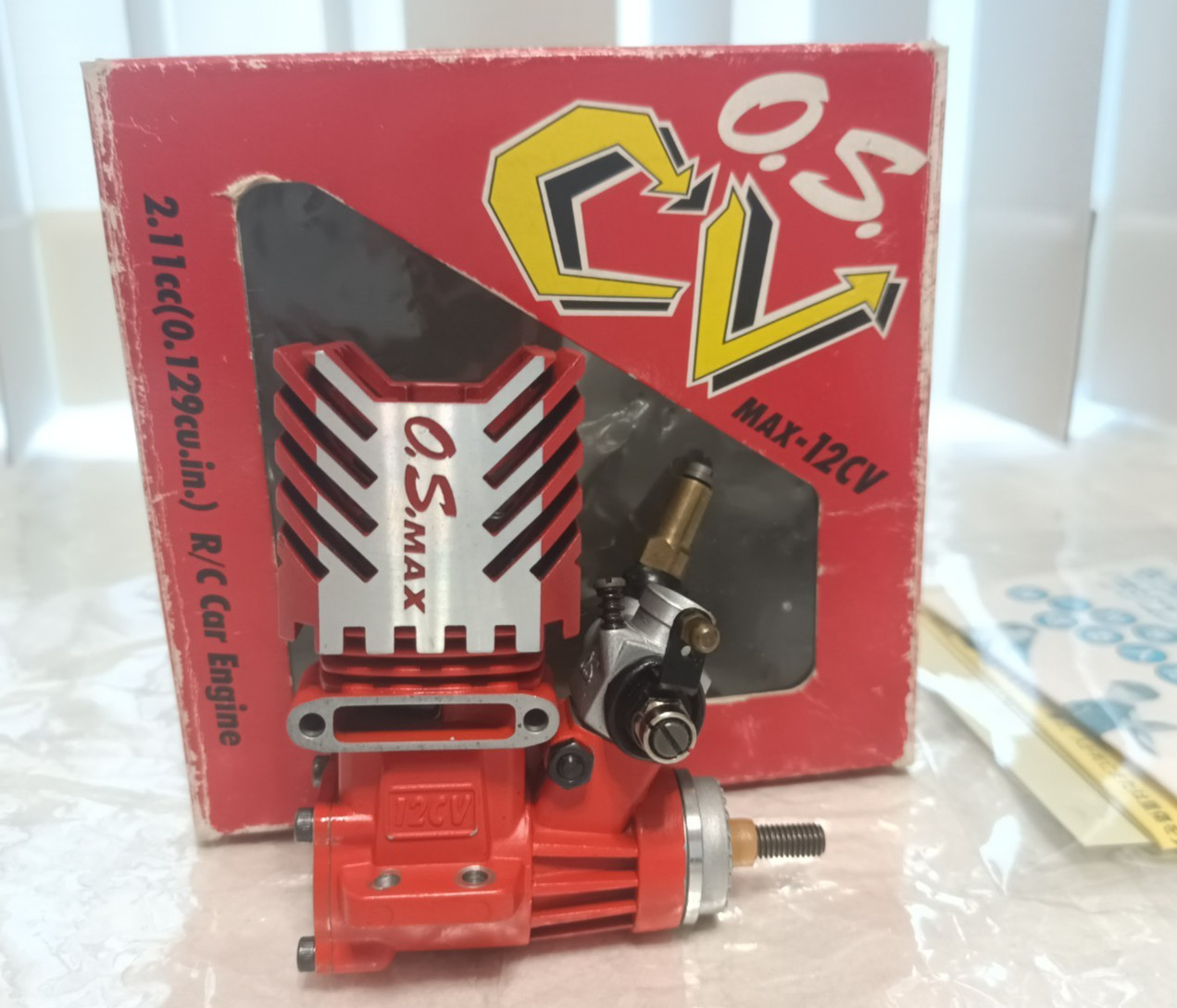 O.S. MAX 12CV Engine  OS Radio Control Used Item Red