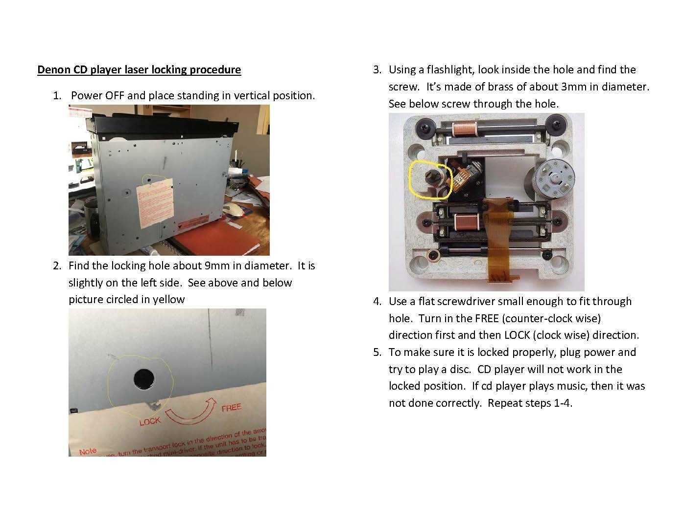 Denon DCD-1520 DCD-1560 Modification Audiophile opamp replacement Repair Service