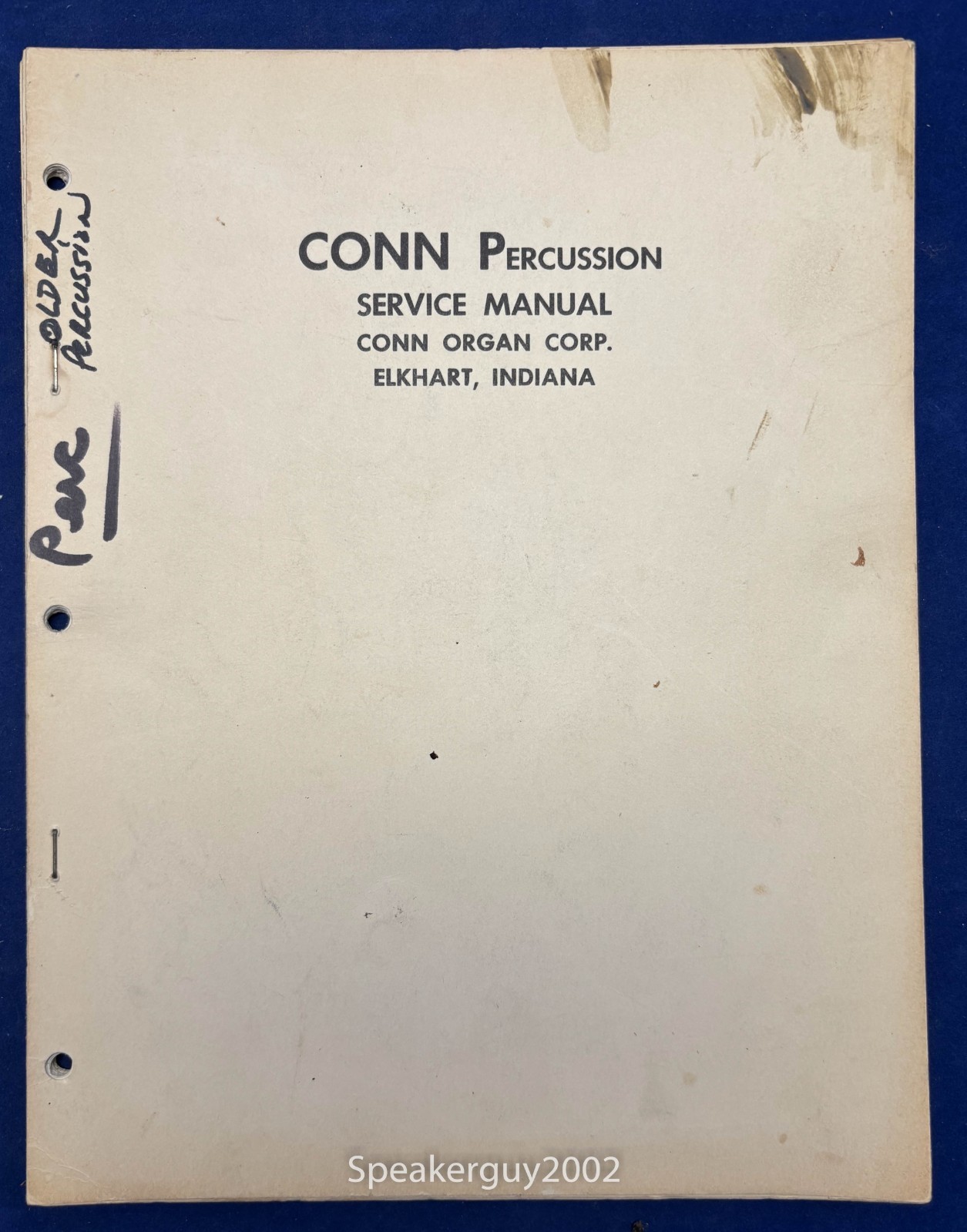 Original Conn Organ Service Manual / Percussion