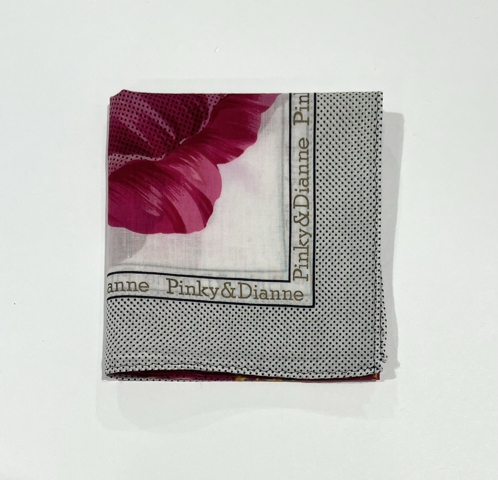 Handkerchief Vintage Women Pinky Mini Scarf Art Flower Pink Cotton Square 18”