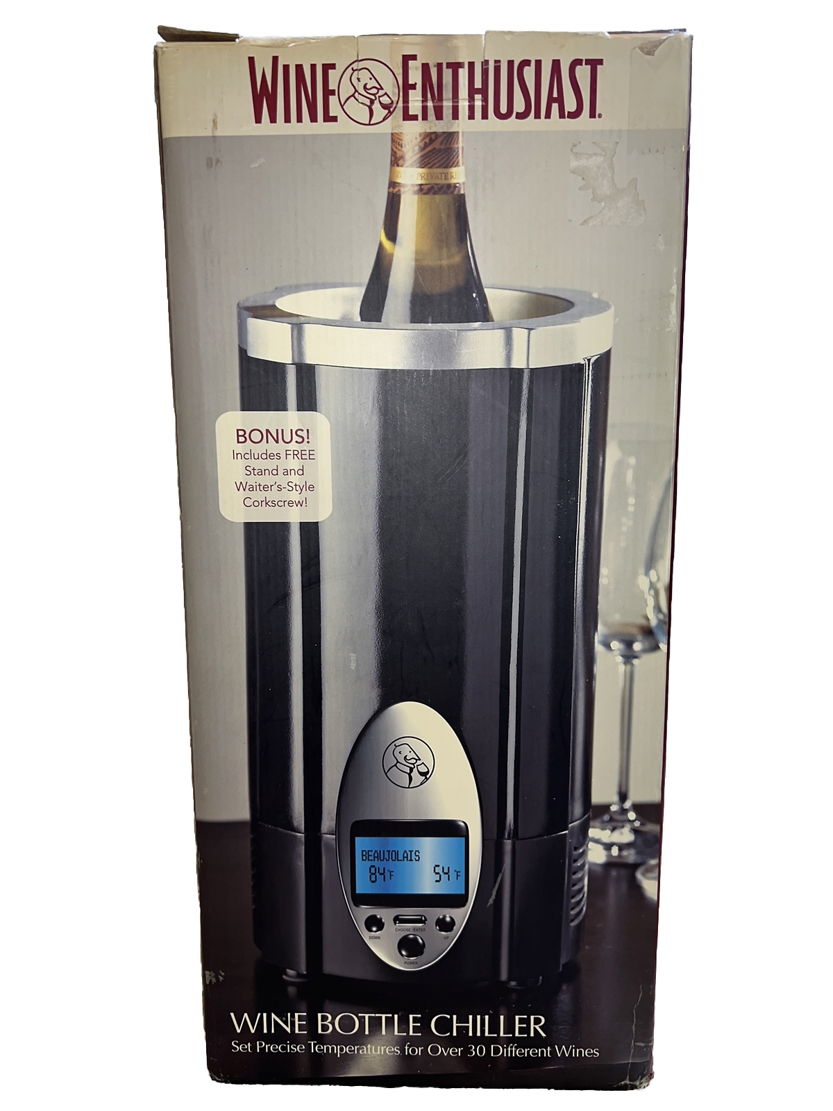 Wine Enthusiast - Electric Table Top and stand Wine  Bottle Chiller NIB