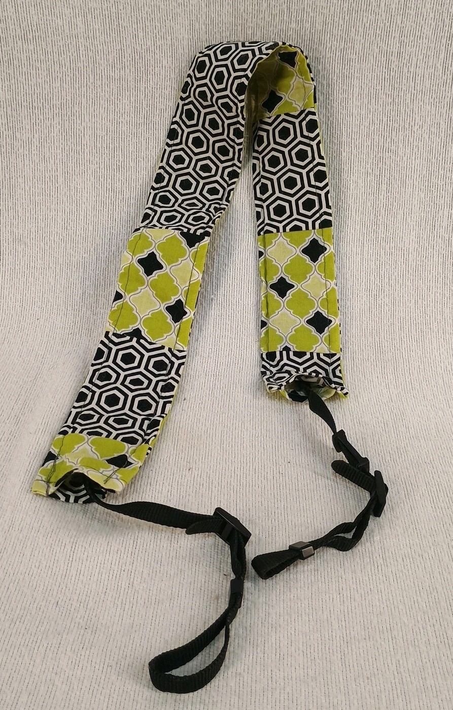 Cannon Camera Strap Green/Black Geometric Design