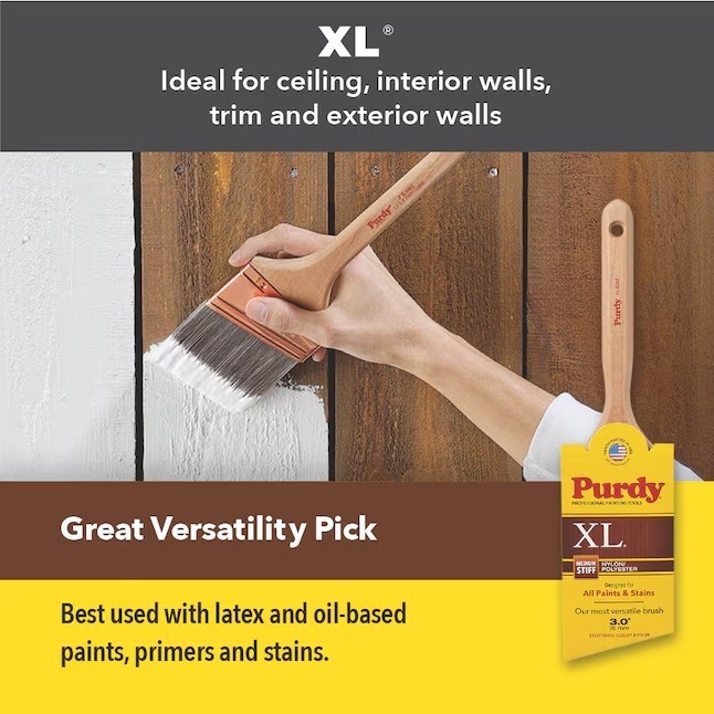 NEW* Genuine Purdy XL Nylon/ Set 3 -Pack/ Flat and angle Multipurpose Brush
