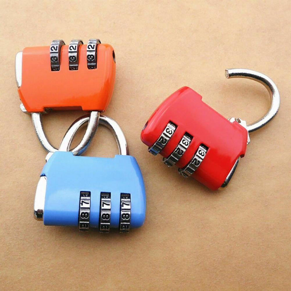 Travel Luggage Padlock Mini 3 Digit Combination Suitcase Security Cable Lock I