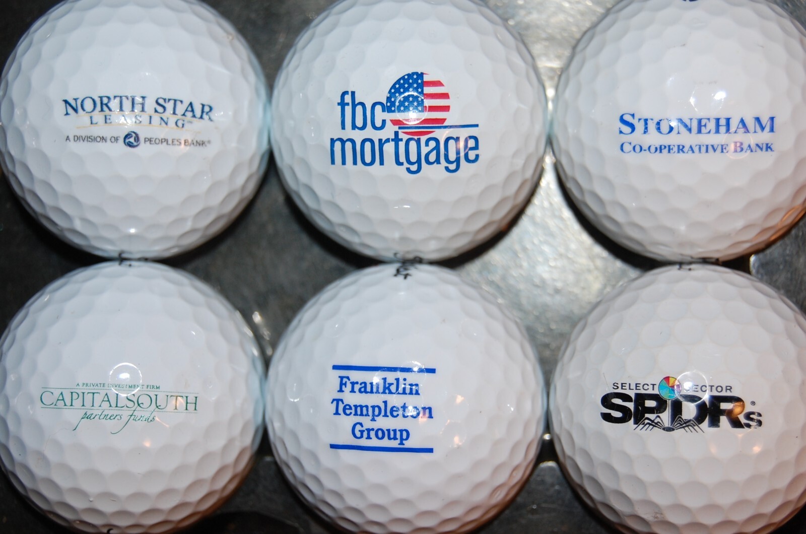 #27 Set of 6 GOLF BALL LOGO Bank Finance Savings Credit Union Related