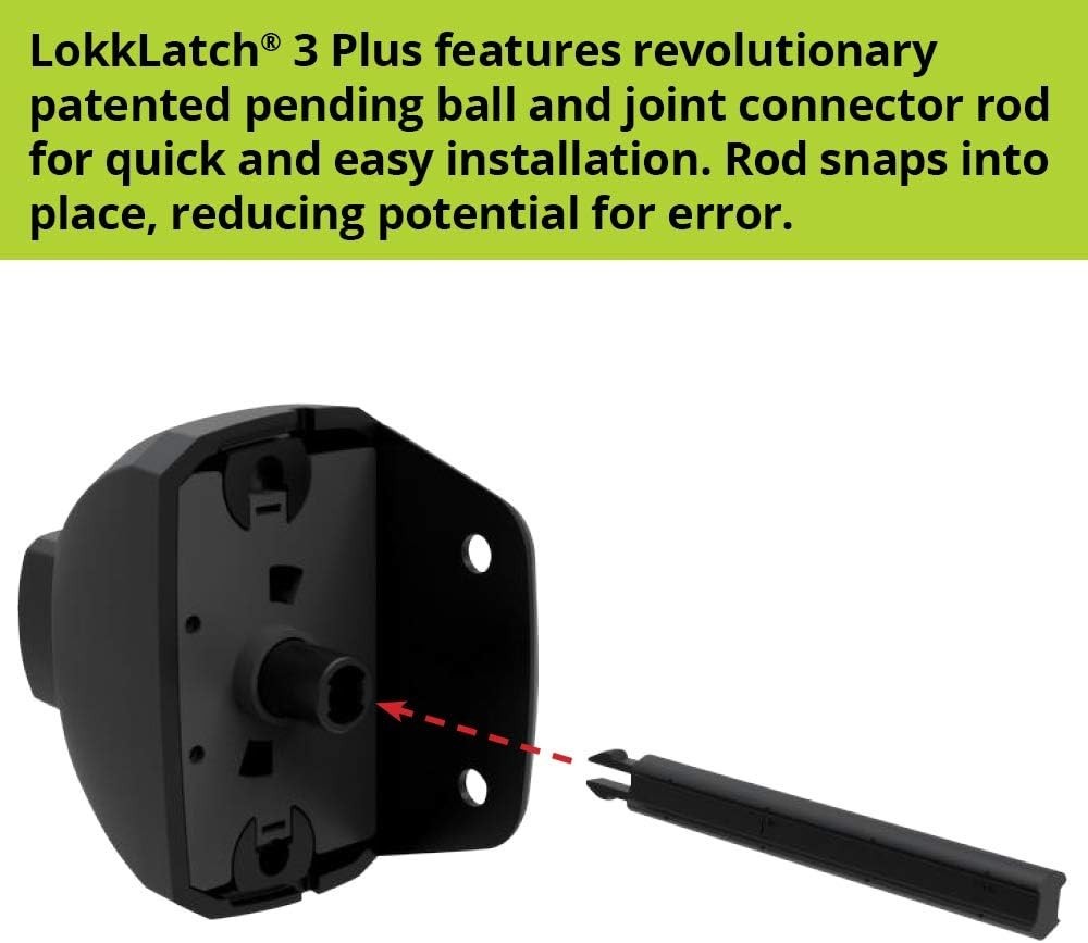 Key Lockable LokkLatch Plus - Easy-Install Privacy Gate Latch for Secure Access