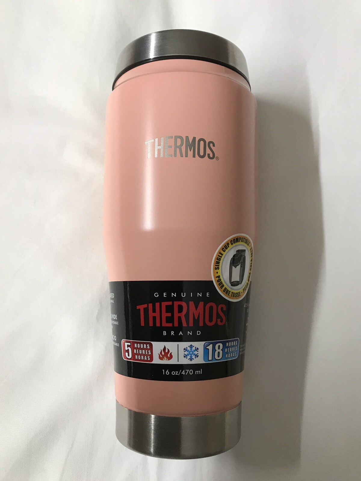 Genuine Thermos Brand Black - Keeps Your Drink Hot or Cold for Hours!