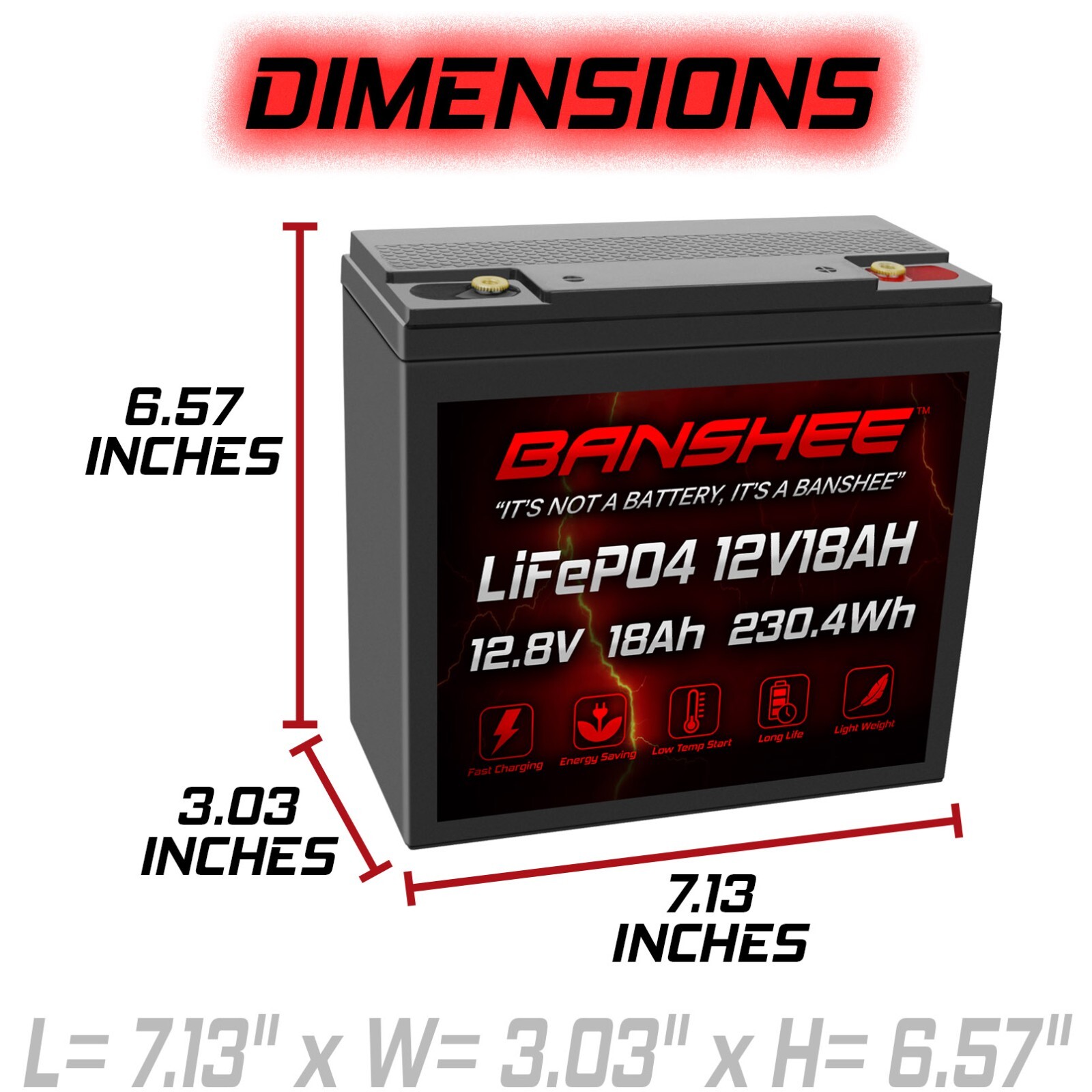 Banshee 12V 18AH Lithium Replacement Battery for 5799000010
