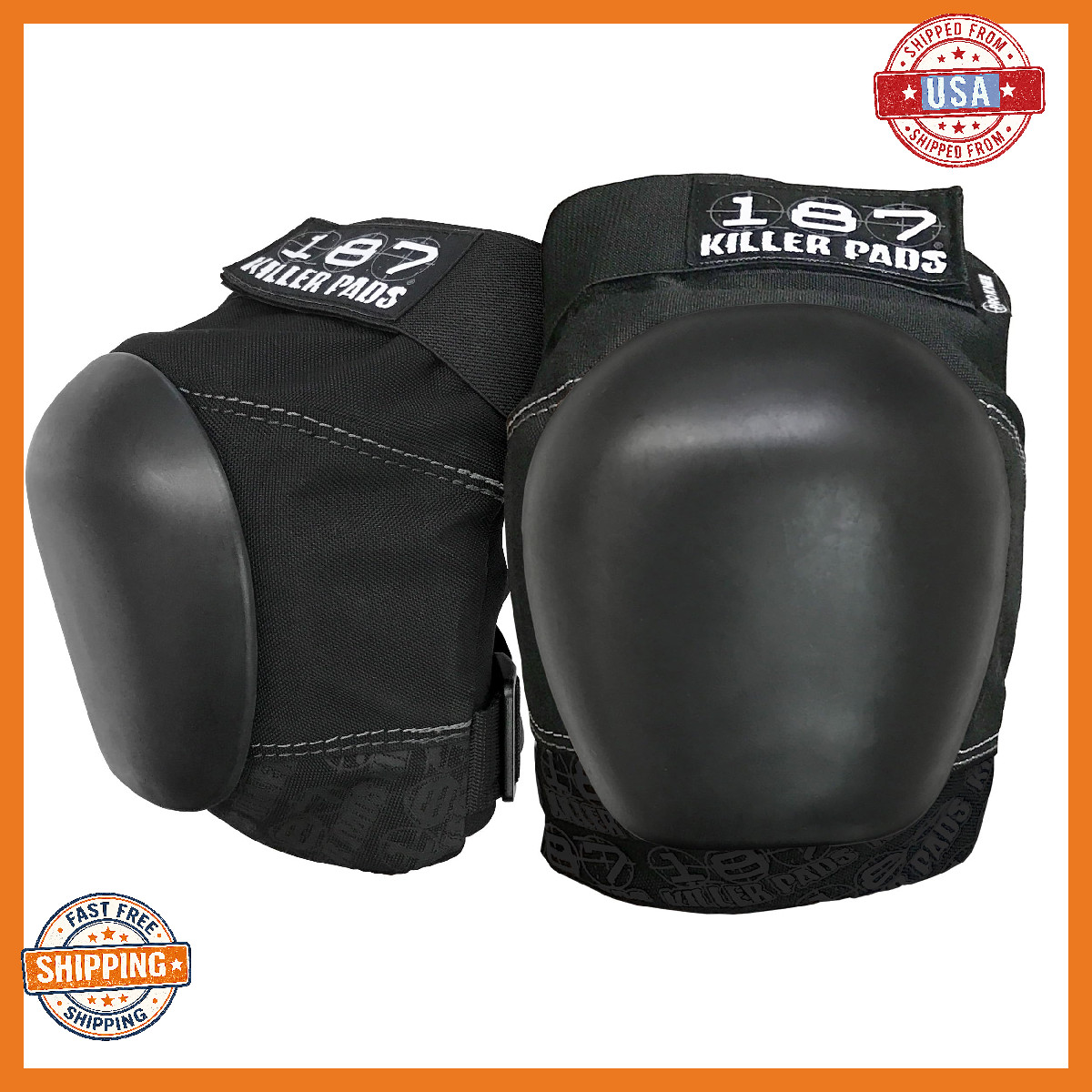 187 Killer Pads Pro Knee Pad - Black, Large - Ultimate Protection!