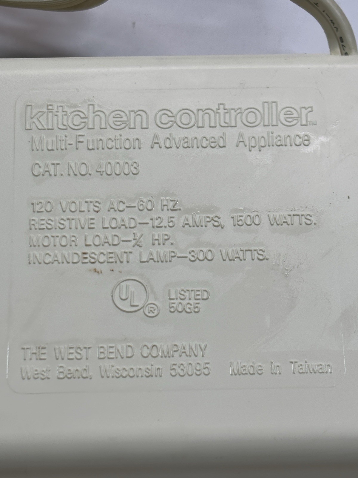 Vintage West Bend Kitchen Controlle Mult-function Advanced Appliance