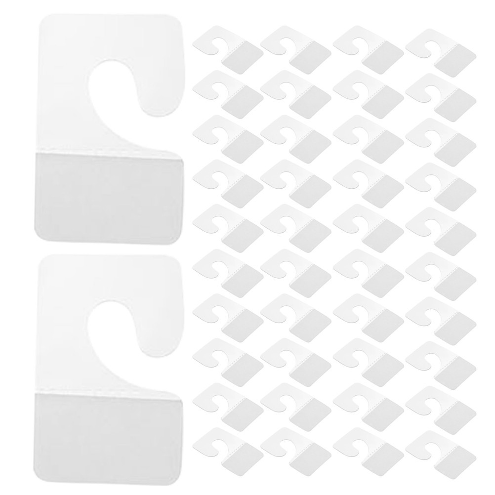45 Pcs Plastic Adhesive Tag Clear Tabs Display Hooks for Hanging Retail