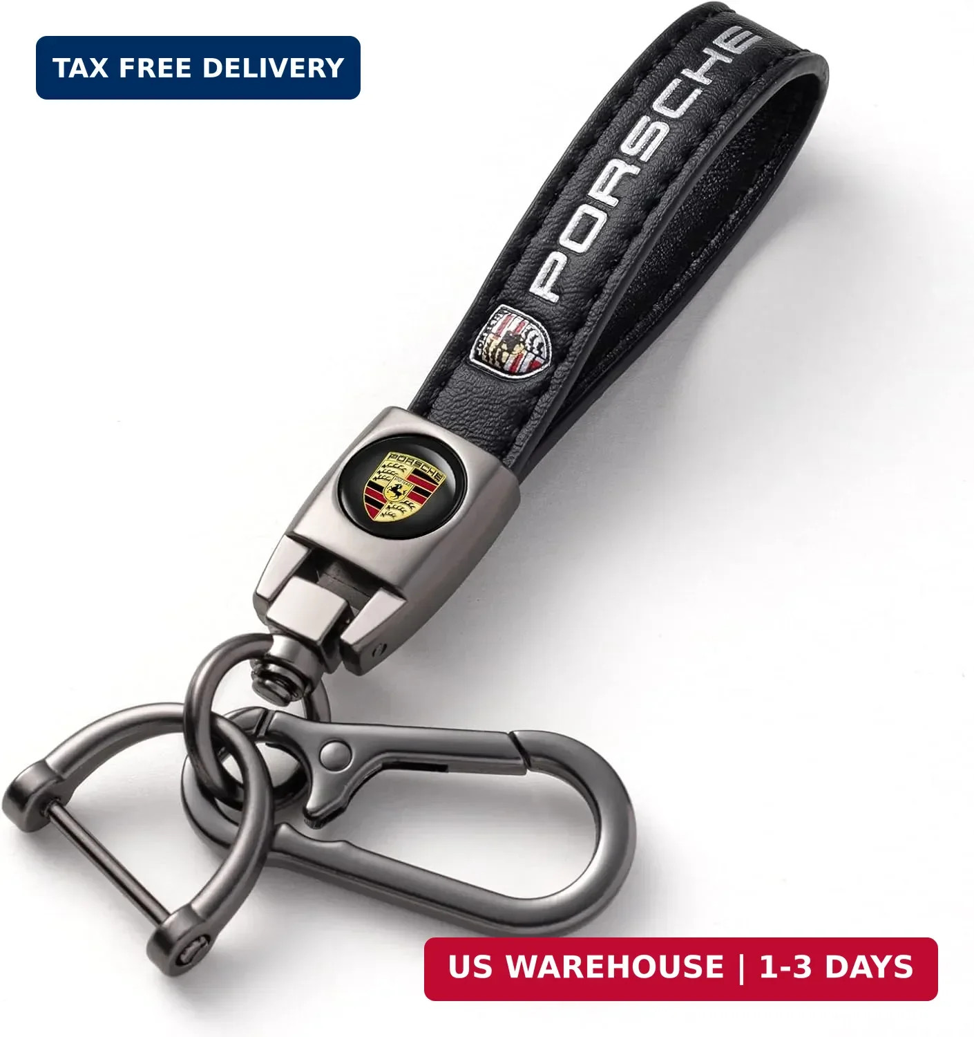 Car Keychain Keyring for Automobile,Leather Key Chain Compatible With Porsche Pa