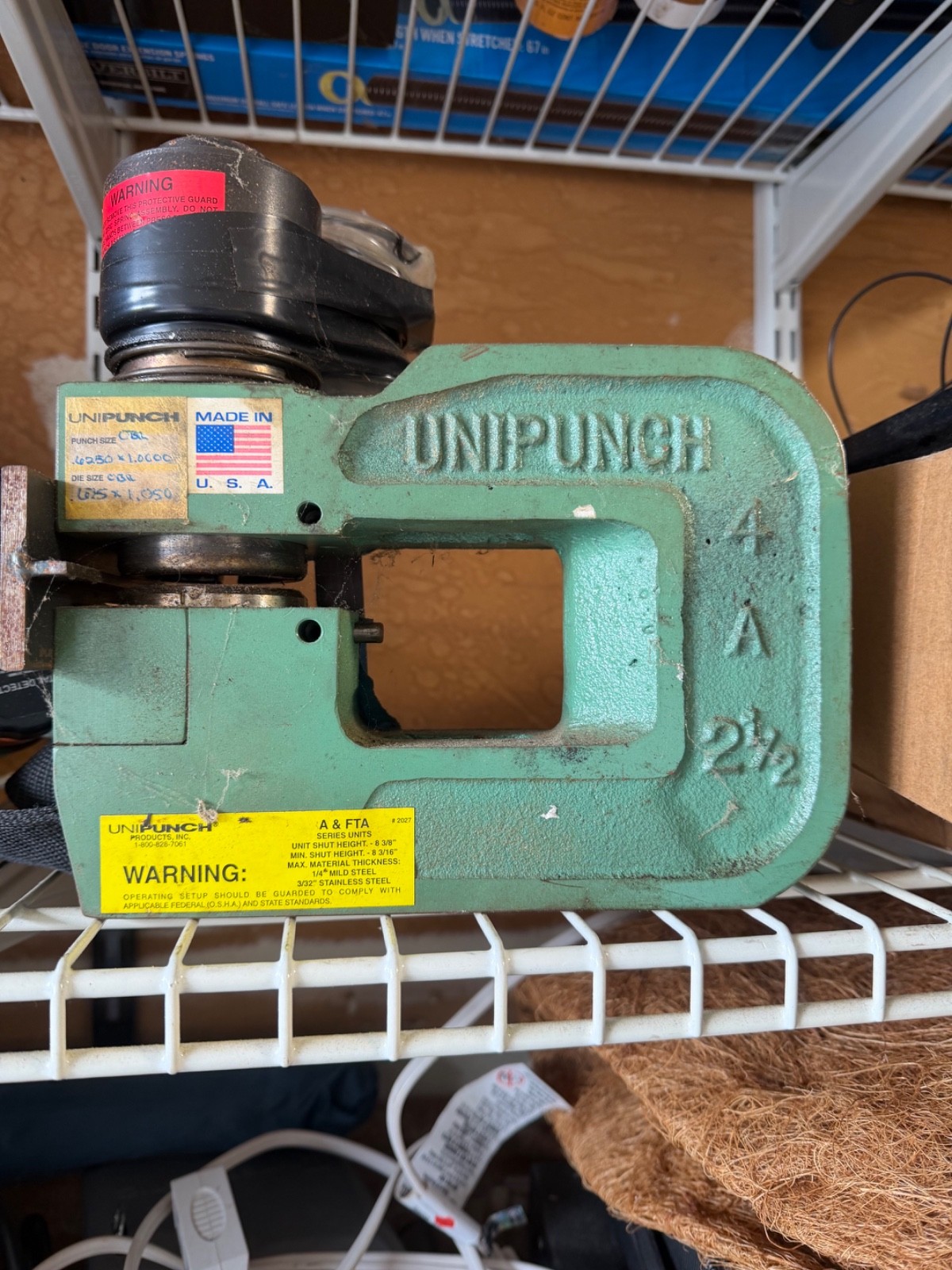UniPunch 4 A 2.5 Frame Loaded with  Punch (Qty 1)