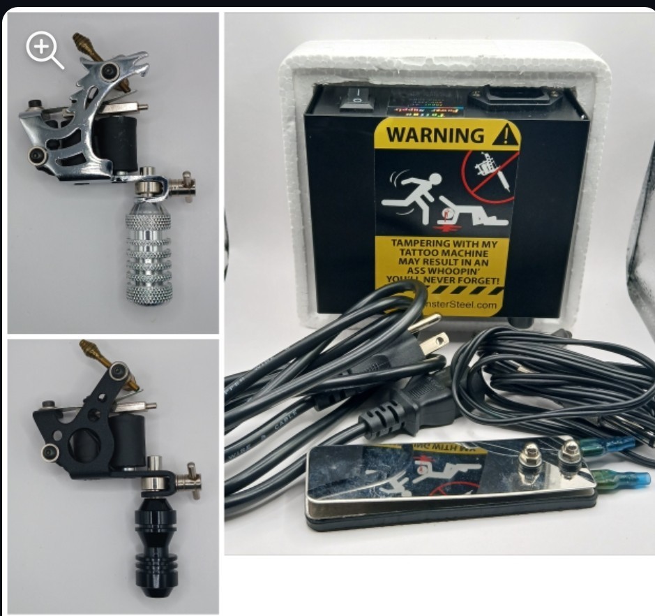 Tattoo Machine Kit - Coil Machines & Power Supply