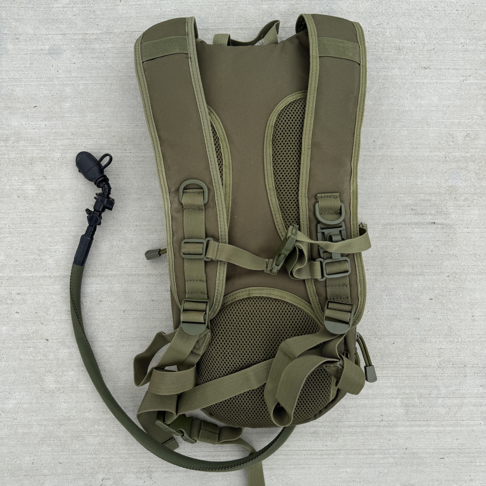 Tactical Hydration Backpack with Water Bladder Olive Green MOLLE Hiking Pack