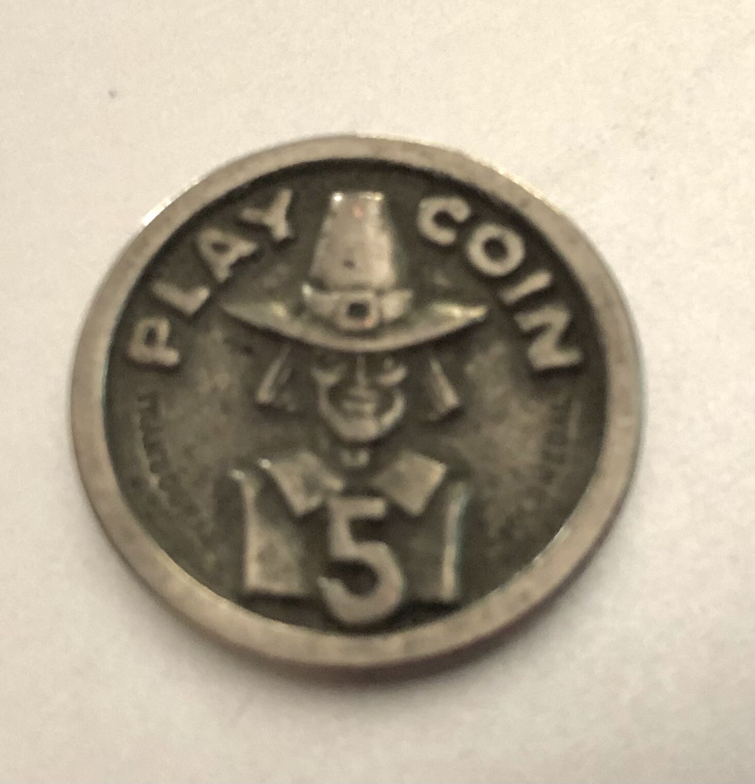 1950's PLAY COIN: PILGRIM & MAYFLOWER SHIP Styled;  FIVE CENTS