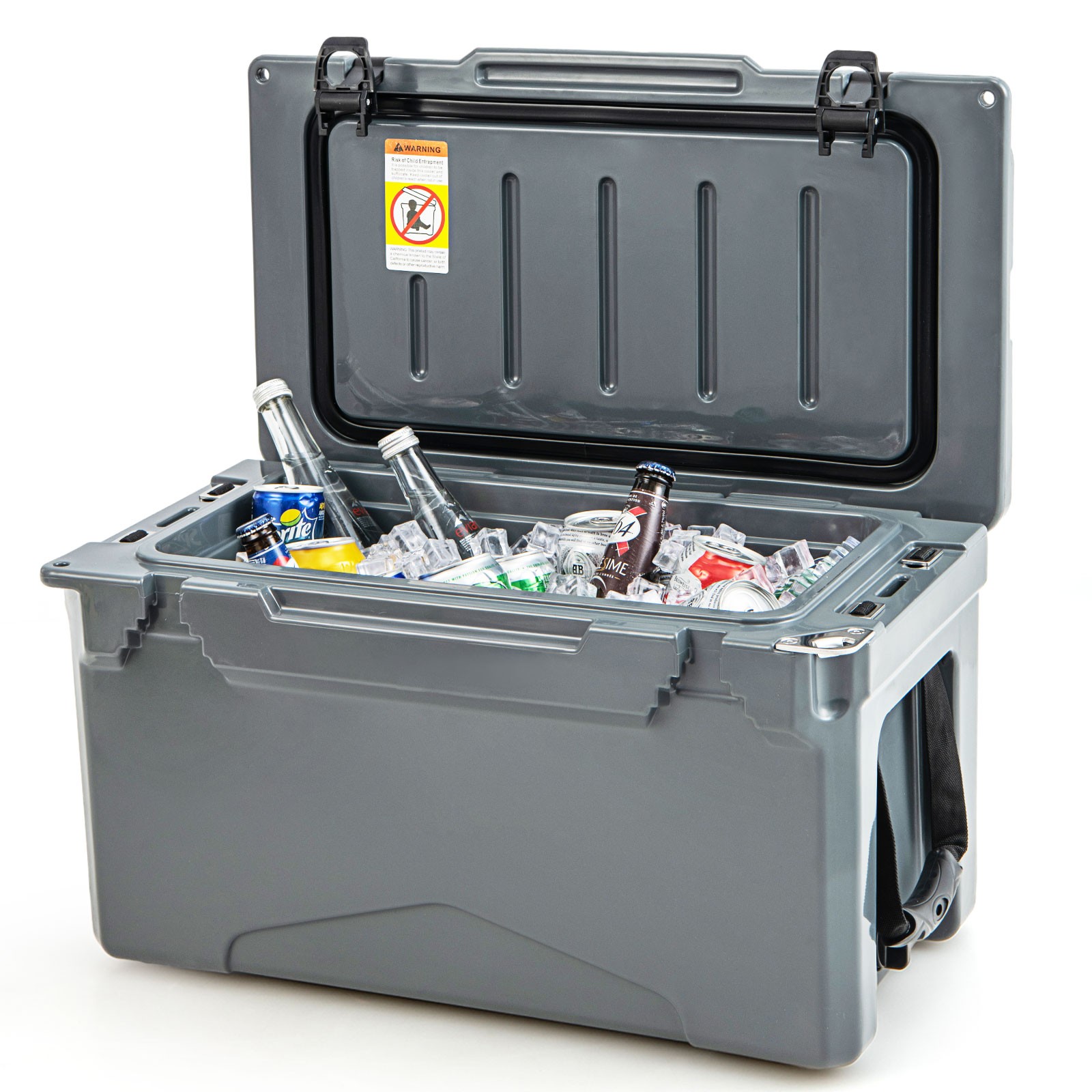 30 QT Rotomolded Cooler Portable Ice Chest Ice Retention for 5-7 Days Charcoal