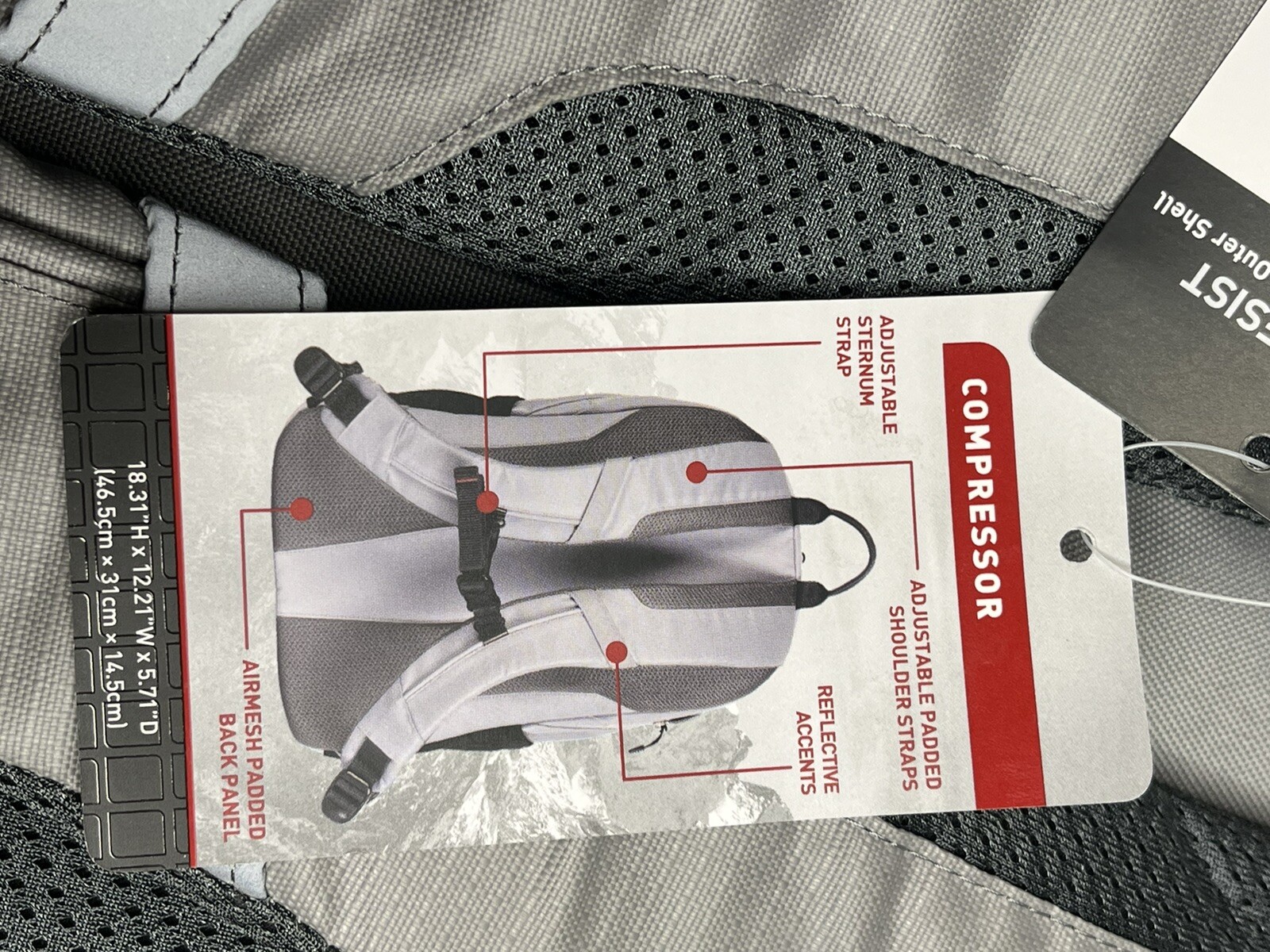 Swiss Tech Unixes 20 Liters Compressor Backpack For School Or Work Grey New