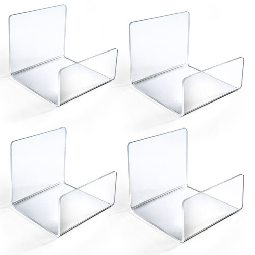 Azar Displays Acrylic Easel Stand U-Shaped with Front Lip for Counter, 4-Pack