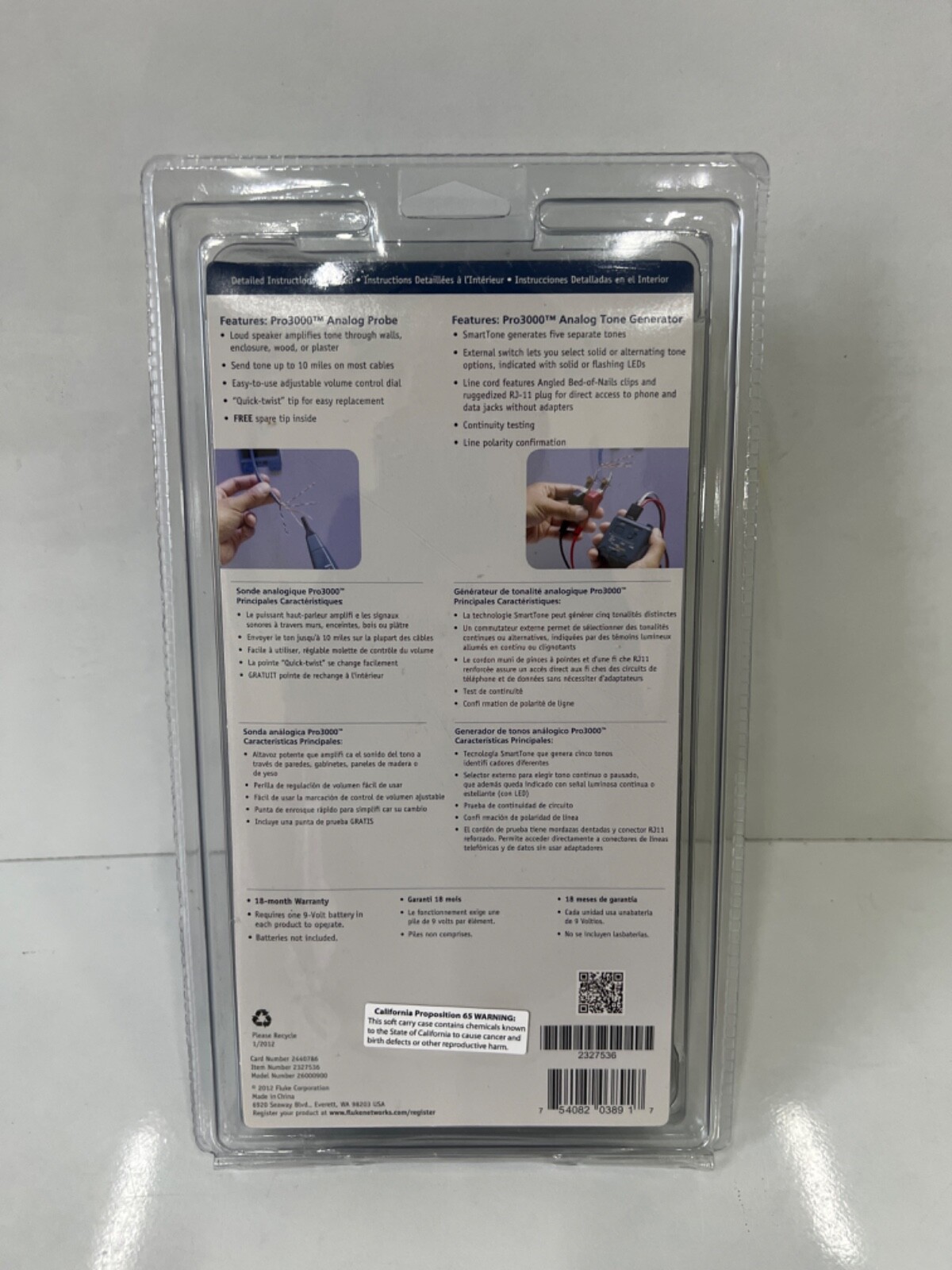 NEW Fluke Networks Pro3000™ Tone Generator And Probe Kit (sealed)