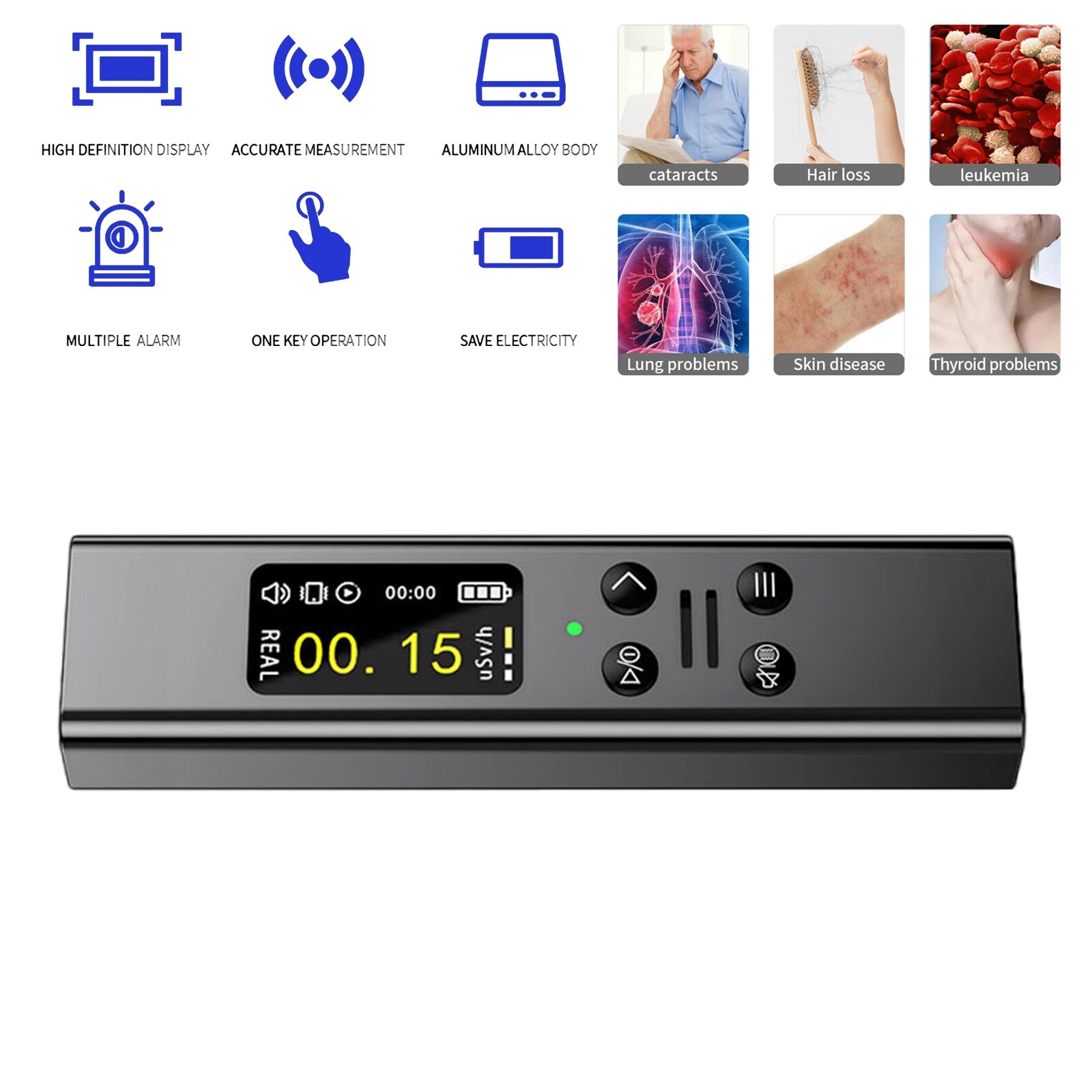 Potable Nuclear Radiation Detector Geiger Counter Dosimeter β/γ/X-Ray Tester