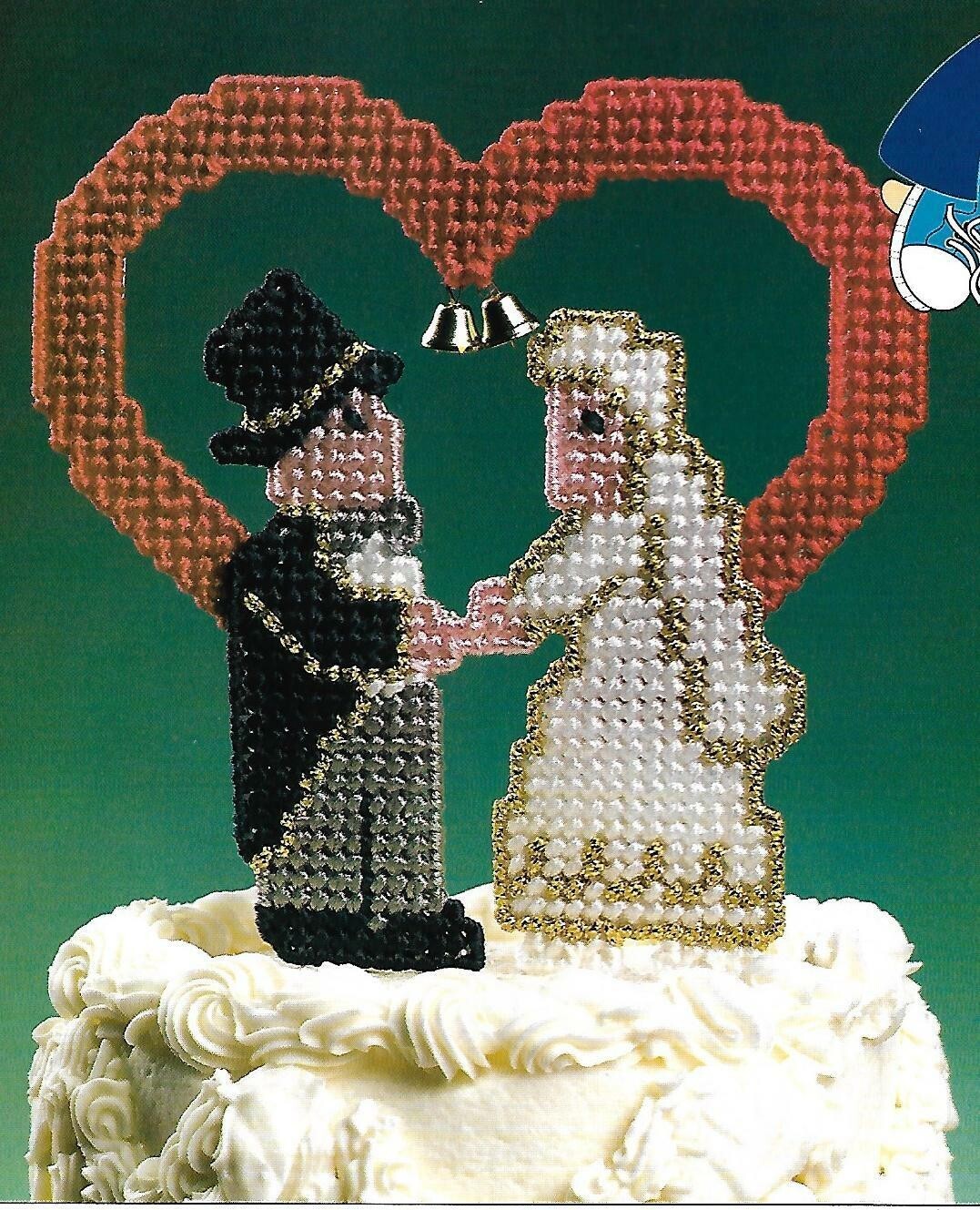Bride & Groom Cake Topper plastic canvas PATTERN INSTRUCTIONS