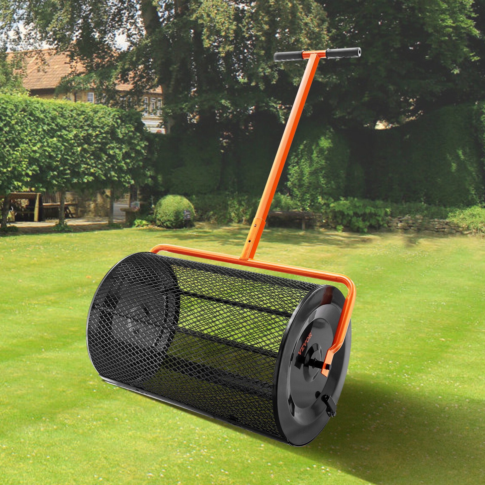 VEVOR Compost Spreader Peat Moss Spreader 24" Wide 24.4-26.4" Height Adjustable