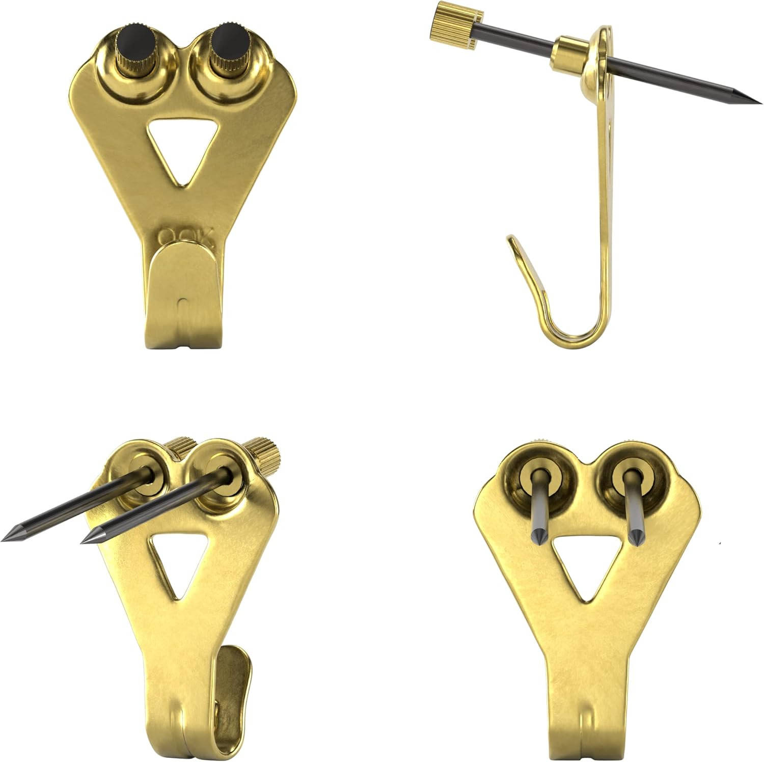 50616 Professional Picture Hangers, Art Hangers, Padded, Brass, Reusable Picture