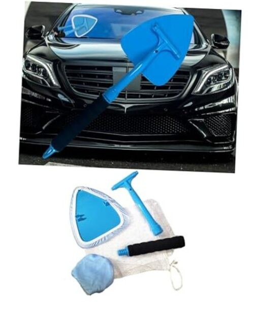 Pro Glass Windshield Cleaner Tool, Kit - Extendable 20" Handle, Pivoting Head,