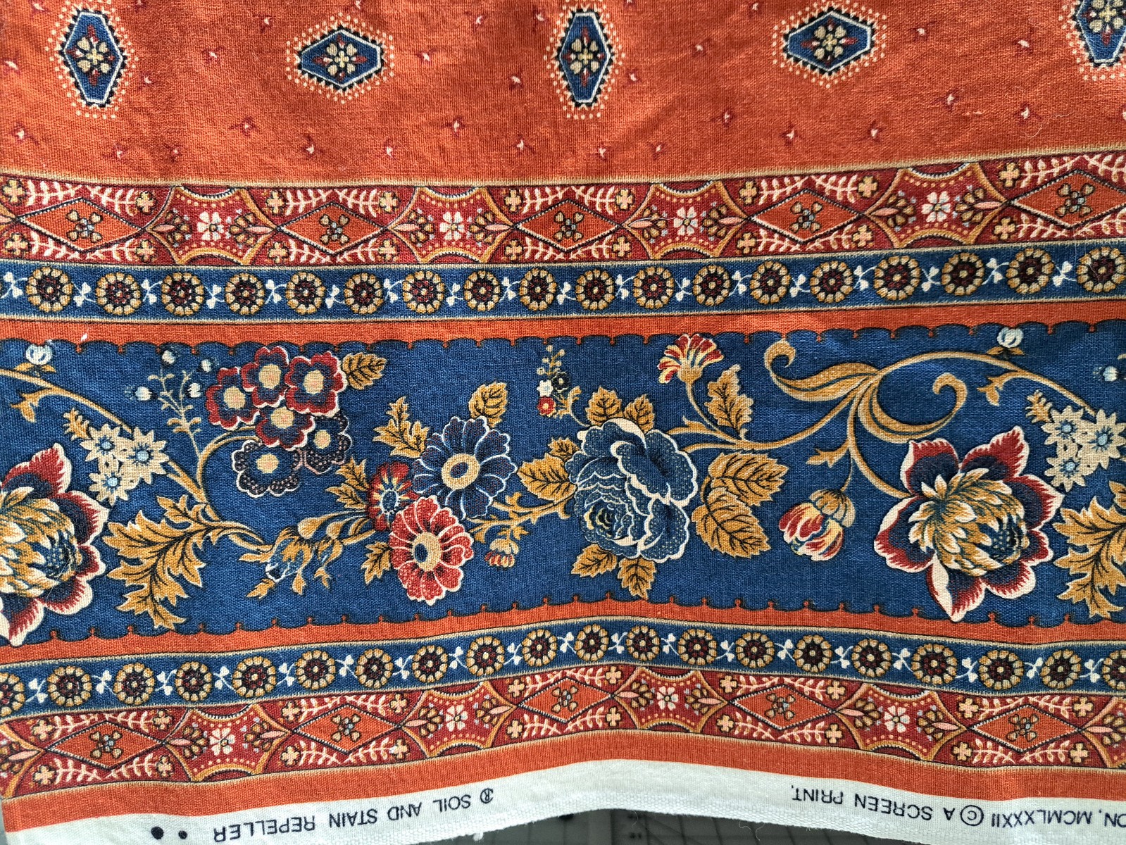 Aprx 4 yds Vintage 1982 Charles Steinberg for QUAKER FABRIC Corp Cotton FABRIC