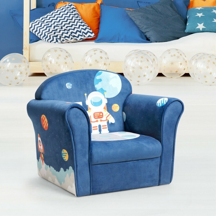 Kids Astronaut Sofa Armrest Upholstered Couch Chair Toddler Furniture Home Sofa