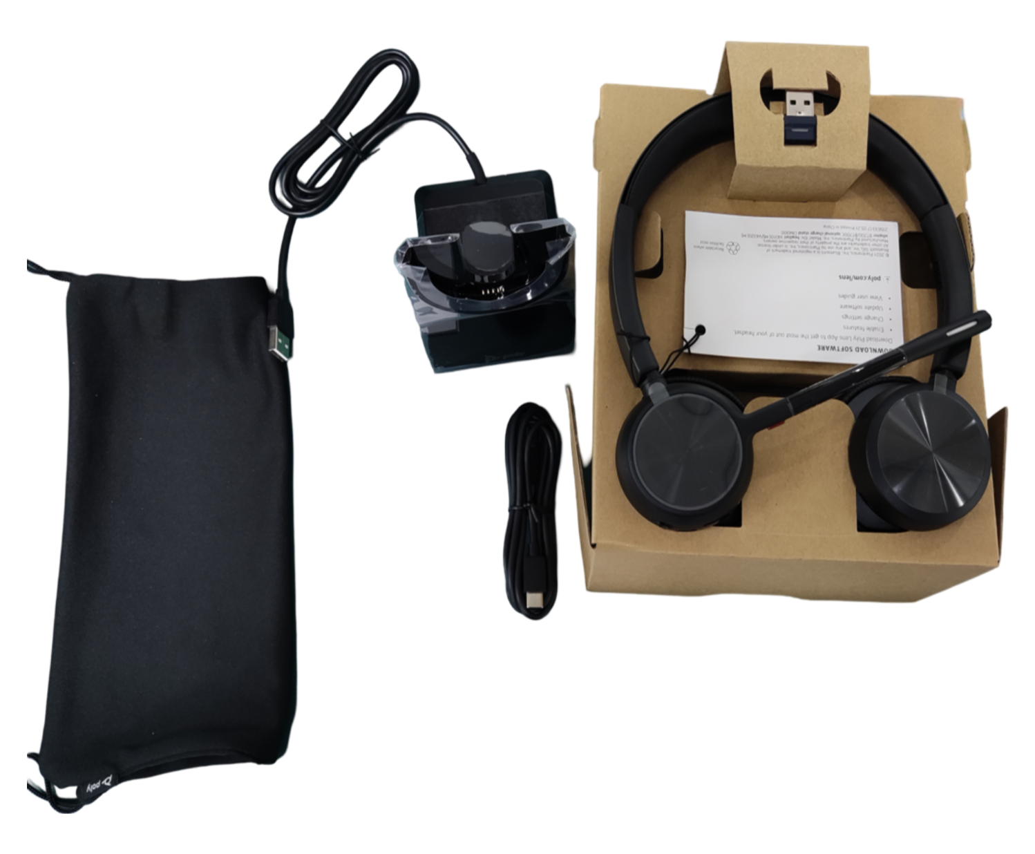 Poly Voyager 4320 UC Wireless Headset with Charging Stand, USB-A Bluetooth & Mic