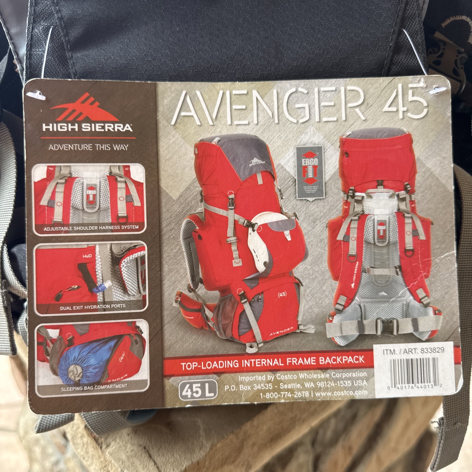 High Sierra Backpack Black Avenger 45 Liter Great Condition