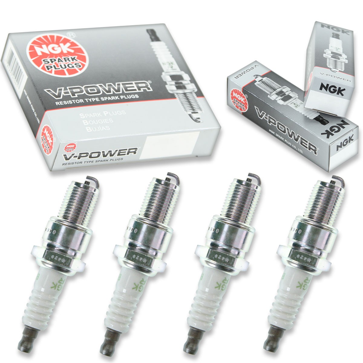4pcs 2009 Arctic Cat M8 EFI 153 Sno Pro LE NGK V-Power Spark Plugs 800cc bg