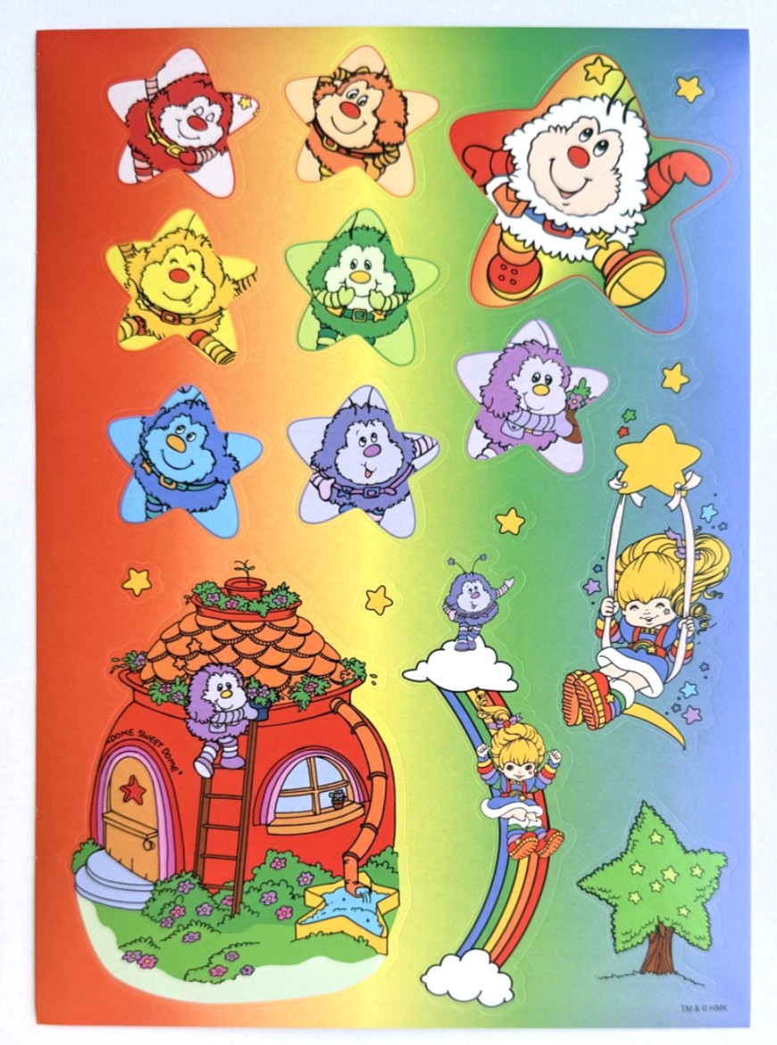 Hallmark HMK 🌈 Rainbow Brite 🌈 Sticker Sheet I.Q. Hammy Lucky Champ O.J. Twink