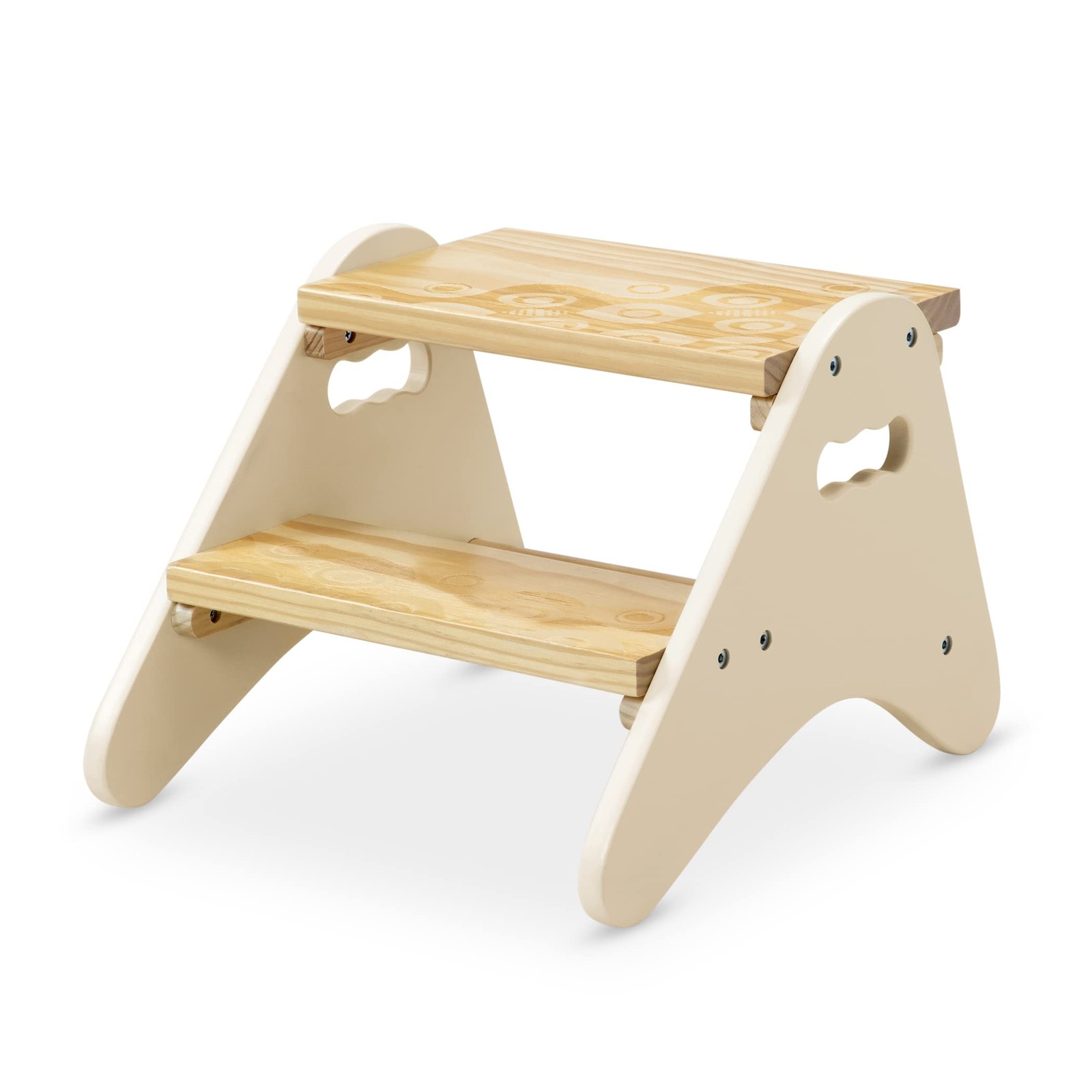 B. toys – Step Stool for Kids – Ivory & Wood Stepping The