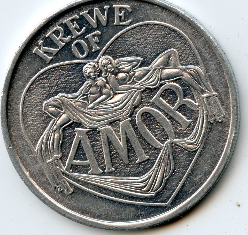 Mardi Gras Doubloon Krewe of Amor 1972 Aluminum