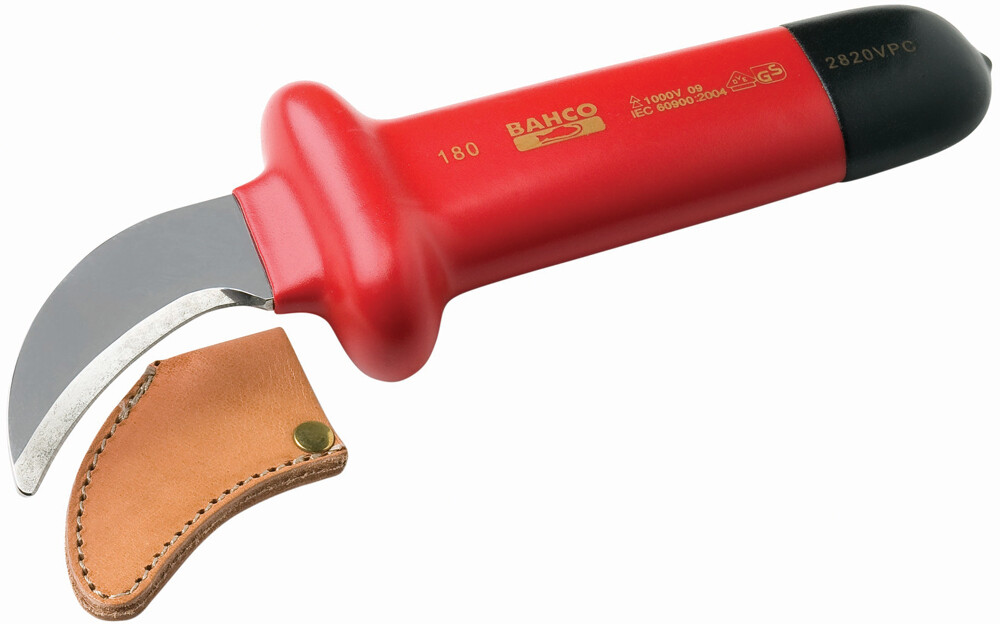 1000V Insulated BAHCO Curved Blade Knife, 50mm Blade. Williams #BAH2820VPC