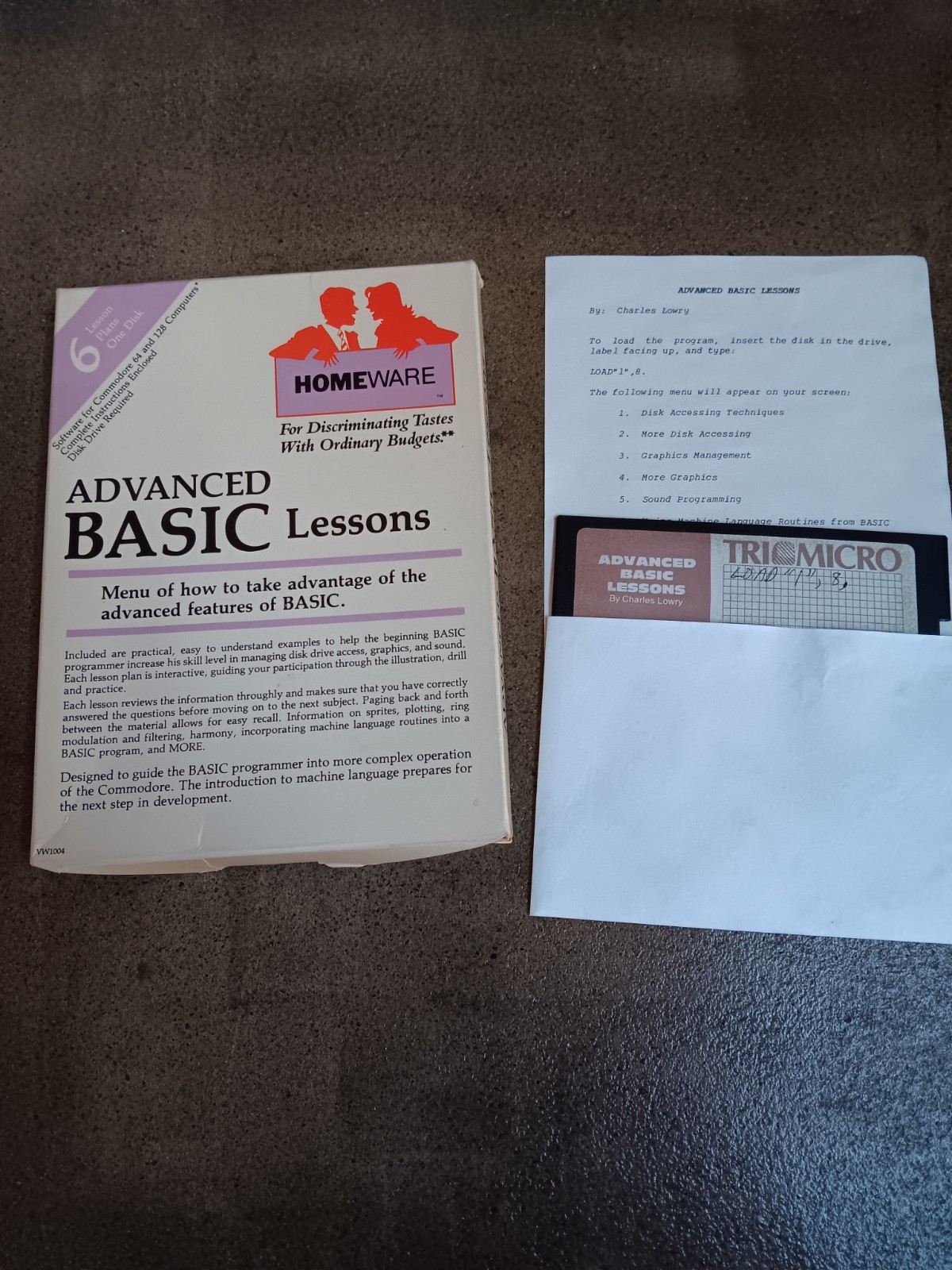 Commodore 64 Advanced Basic Lessons Computer Software Tested/Works